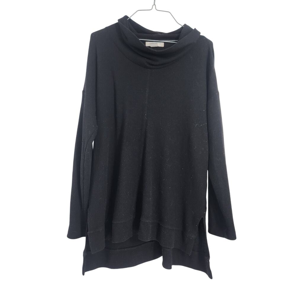 Liz Claiborne Black Thermal Tunic Sweater Womens Size Large L